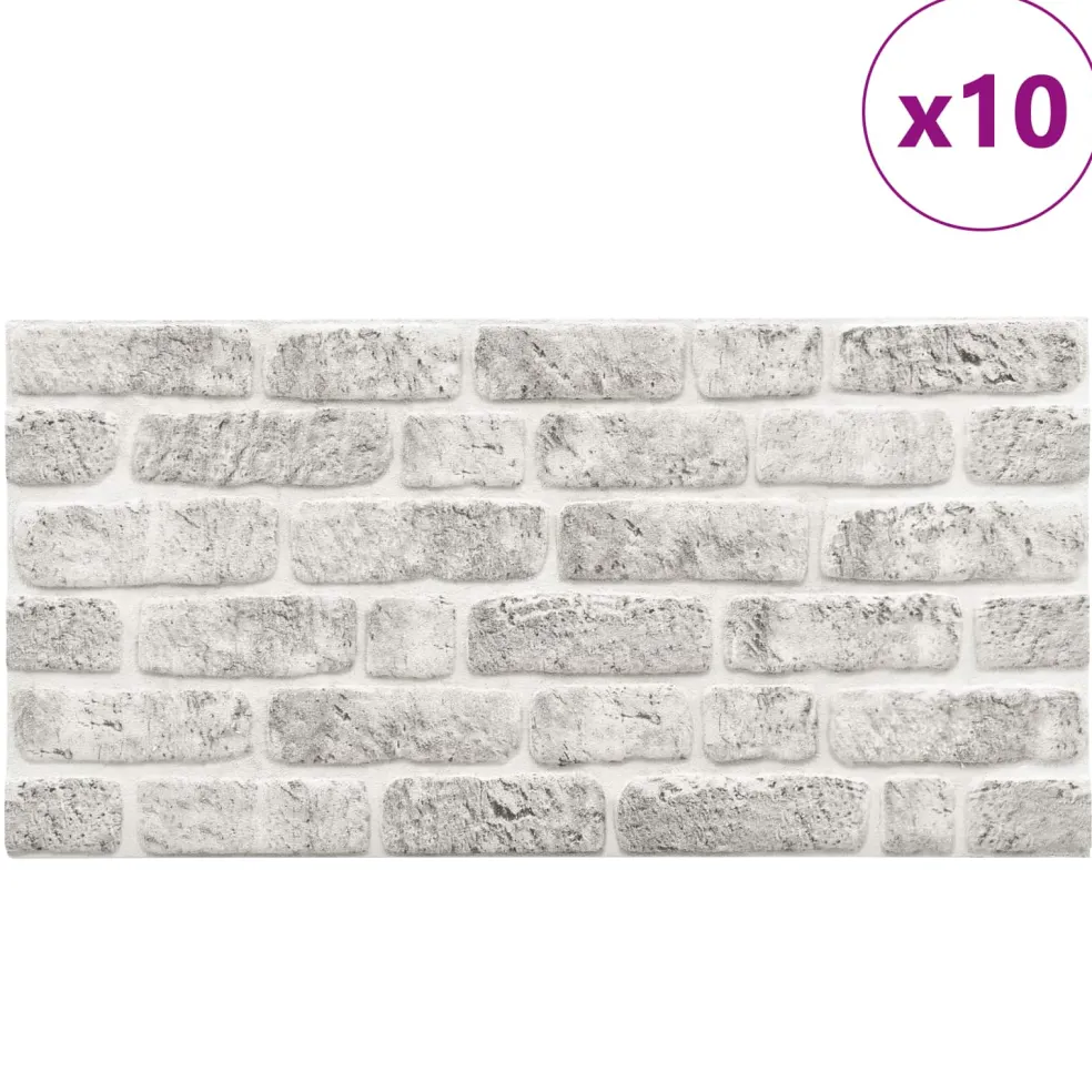 vidaXL Wandpanelen 10 st 100 x 50 cm Lichtgrijs EPS-schuim