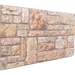 vidaXL Wandpanelen 10 st 100 x 50 cm Lichtbruin en wit EPS-schuim