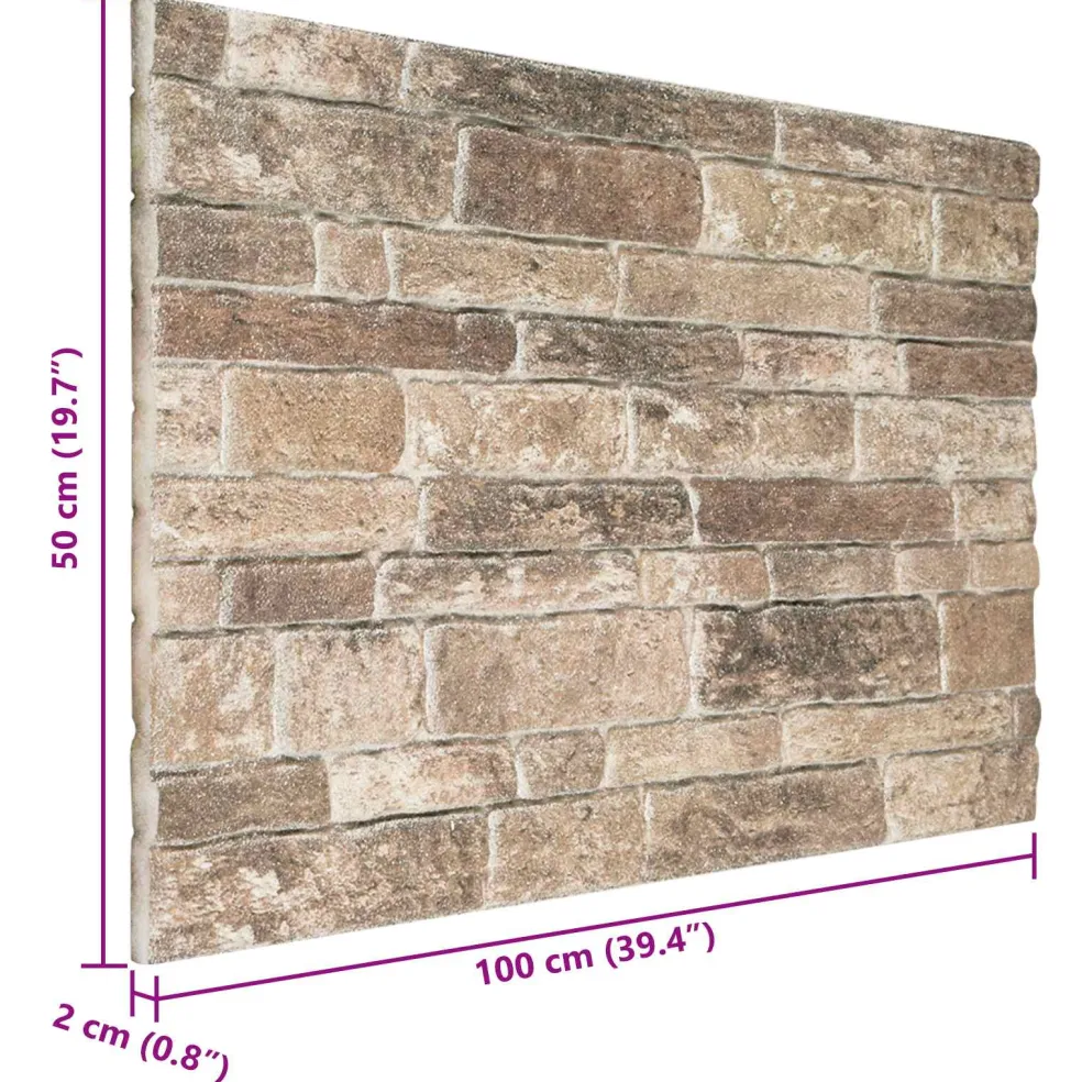 vidaXL Wandpanelen 10 st 100 x 50 cm Meerkleurig EPS-schuim