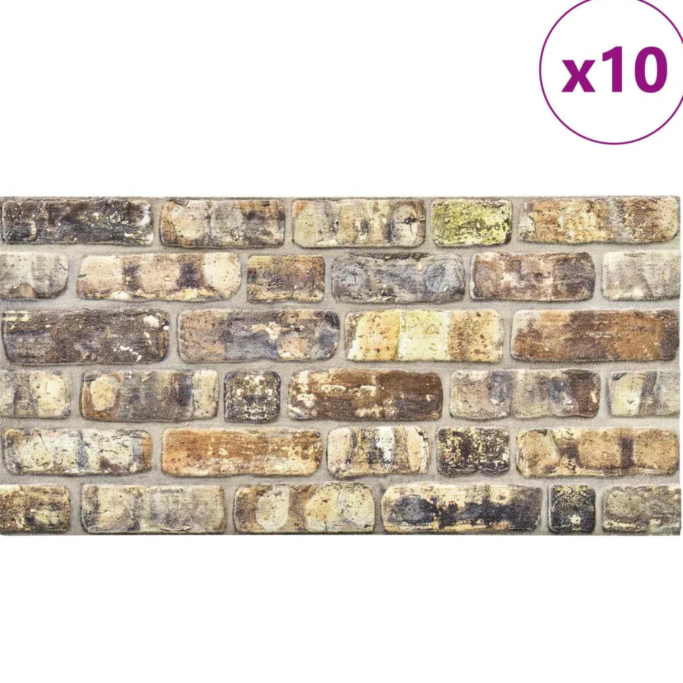 vidaXL Wandpanelen 10 st 100 x 50 cm Meerkleurig EPS-schuim