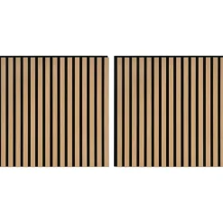 vidaXL Wandpanelen 2 st 60,5 x 60 cm Naturel
