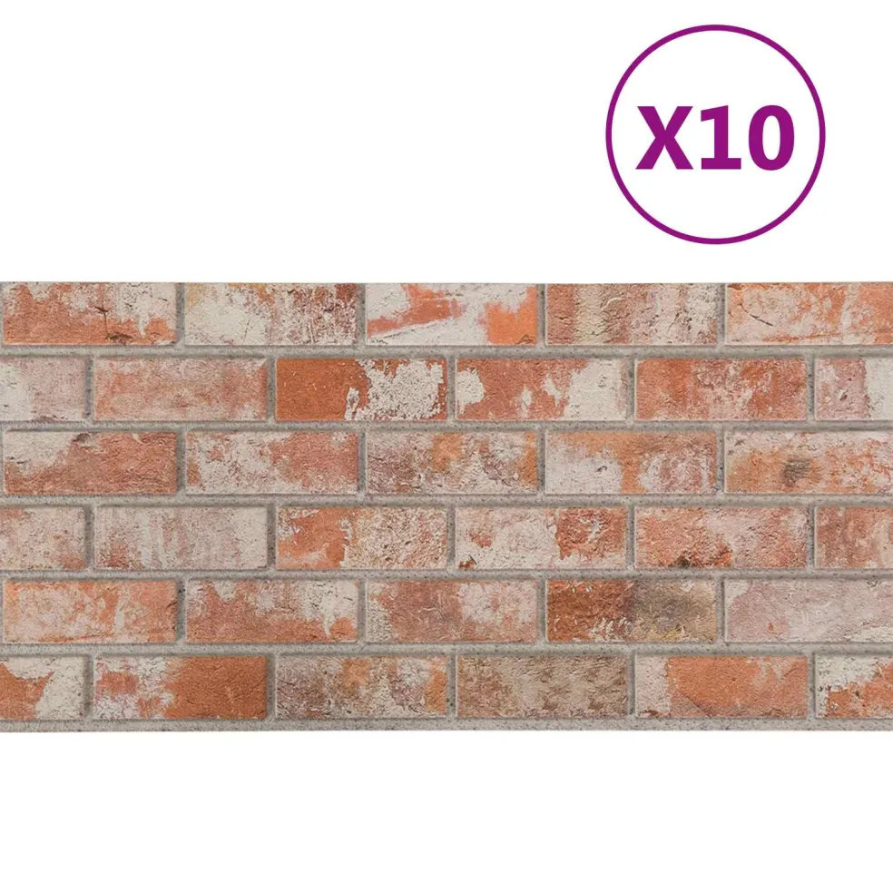 vidaXL Wandpanelen 10 st 100 x 50 cm Oranje EPS-schuim
