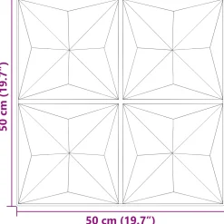vidaXL Wandpanelen 12 st 50 x 50 cm Origami Beton XPS Schuim