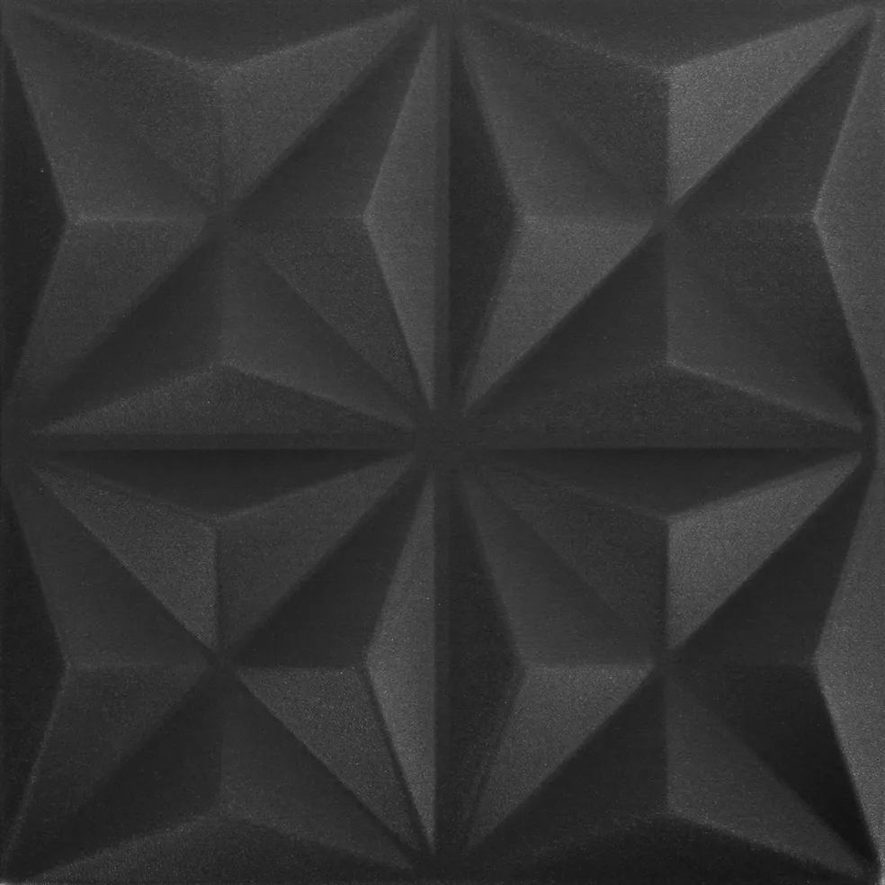 vidaXL Wandpanelen 12 st 50 x 50 cm Origami Zwart XPS Schuim
