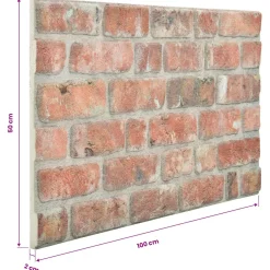 vidaXL Wandpanelen 10 st 100 x 50 cm Rood EPS-schuim