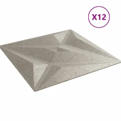 vidaXL Wandpanelen 12 st 50 x 50 cm Ster Beton XPS Schuim
