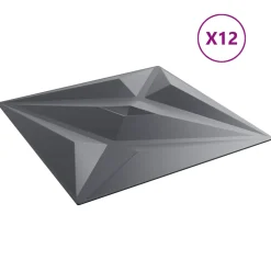 vidaXL Wandpanelen 12 st 50 x 50 cm Ster Grijs XPS Schuim