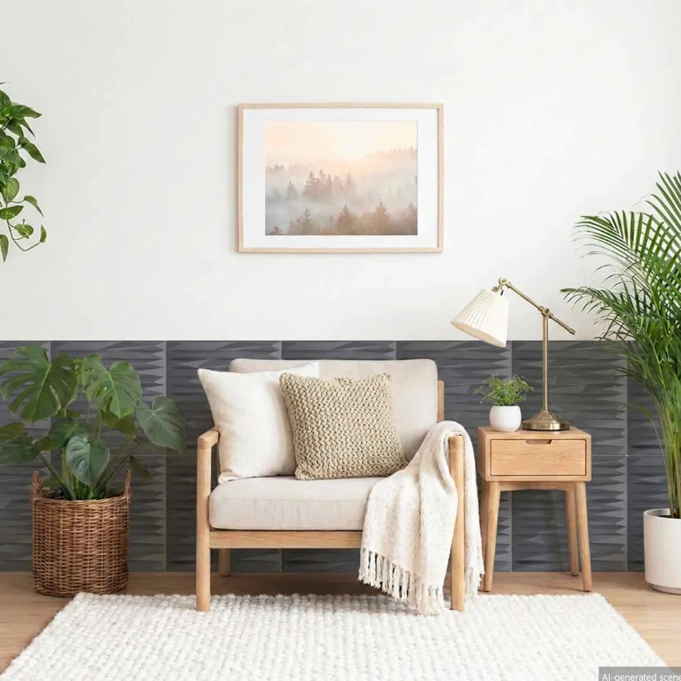 vidaXL Wandpanelen 12 st 50 x 50 cm Stone Grey XPS Schuim