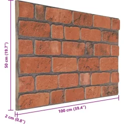vidaXL Wandpanelen 10 st 100 x 50 cm Terracotta EPS-schuim