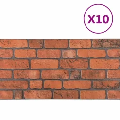 vidaXL Wandpanelen 10 st 100 x 50 cm Terracotta EPS-schuim