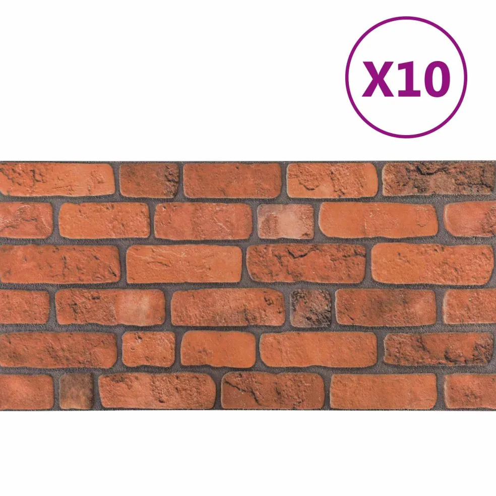 vidaXL Wandpanelen 10 st 100 x 50 cm Terracotta EPS-schuim
