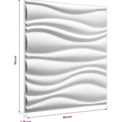 vidaXL Wandpanelen 4 st 50 x 50 cm Wit