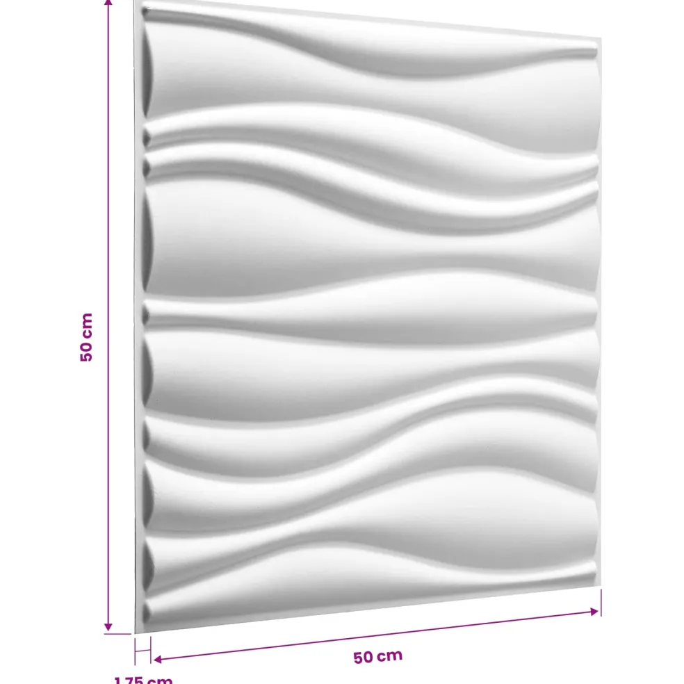 vidaXL Wandpanelen 4 st 50 x 50 cm Wit