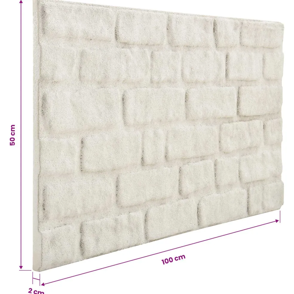 vidaXL Wandpanelen 10 st 100 x 50 cm Wit EPS-schuim