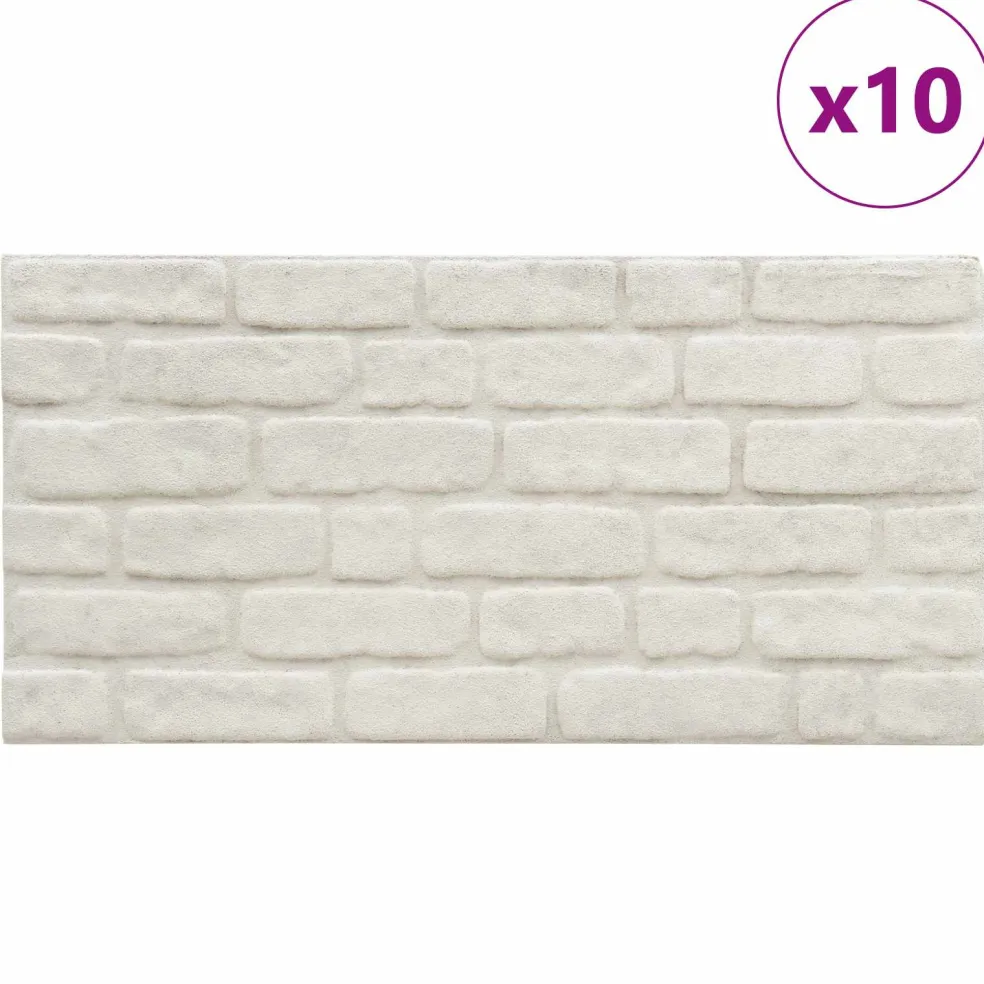 vidaXL Wandpanelen 10 st 100 x 50 cm Wit EPS-schuim