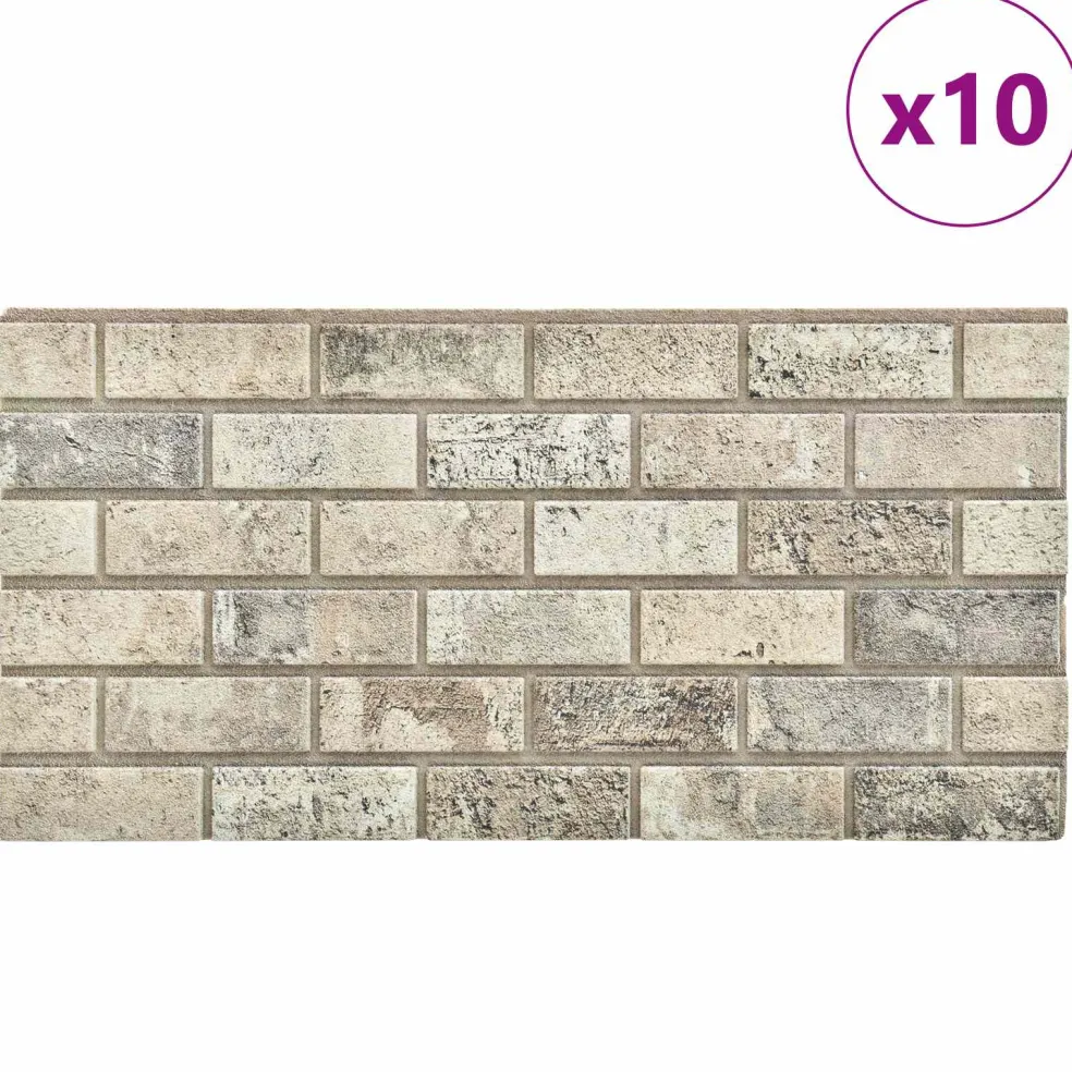 vidaXL Wandpanelen 10 st 100 x 50 cm Zand EPS-schuim