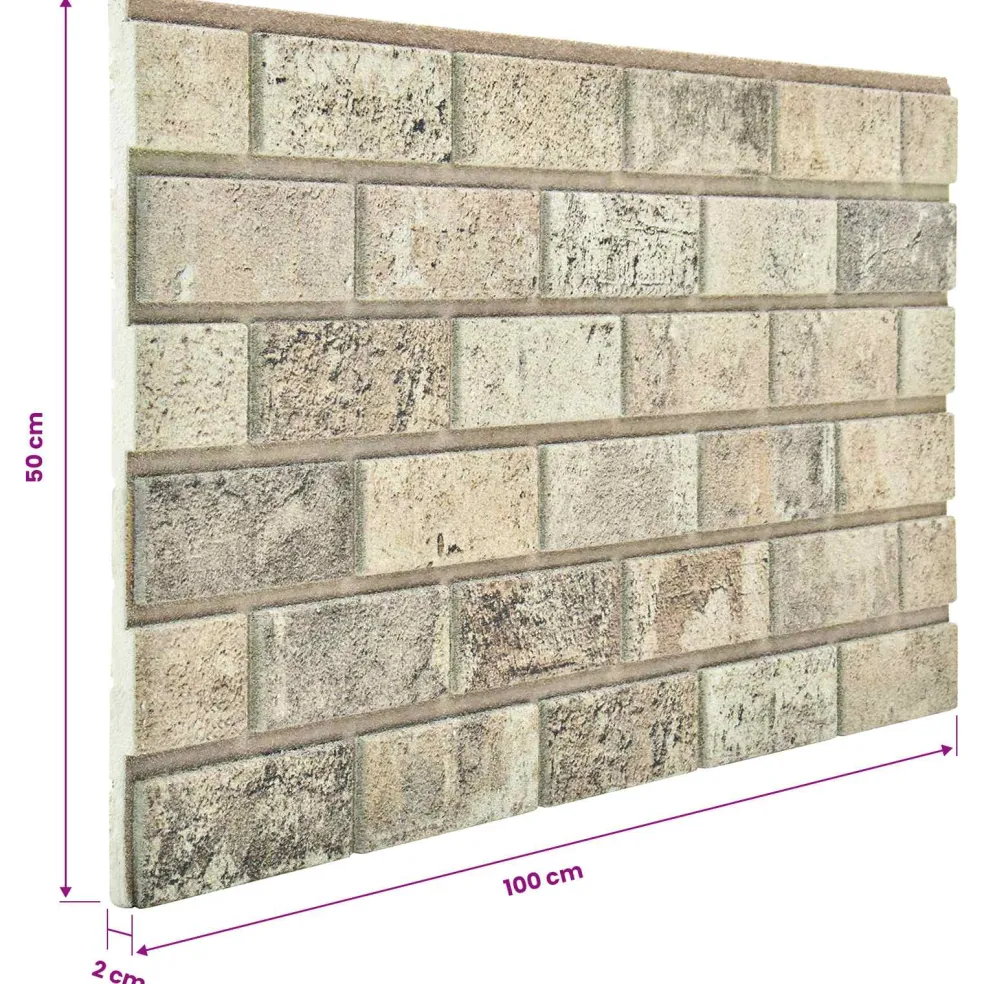 vidaXL Wandpanelen 10 st 100 x 50 cm Zand EPS-schuim