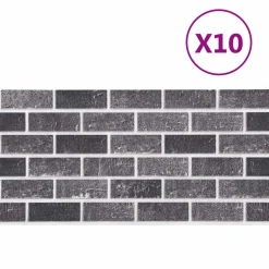 vidaXL Wandpanelen 10 st 100 x 50 cm Zwart en Grijs EPS-schuim