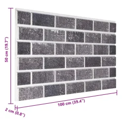 vidaXL Wandpanelen 10 st 100 x 50 cm Zwart en Grijs EPS-schuim