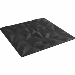 vidaXL Wandpanelen 12 st 50 x 50 cm Zwart XPS Schuim