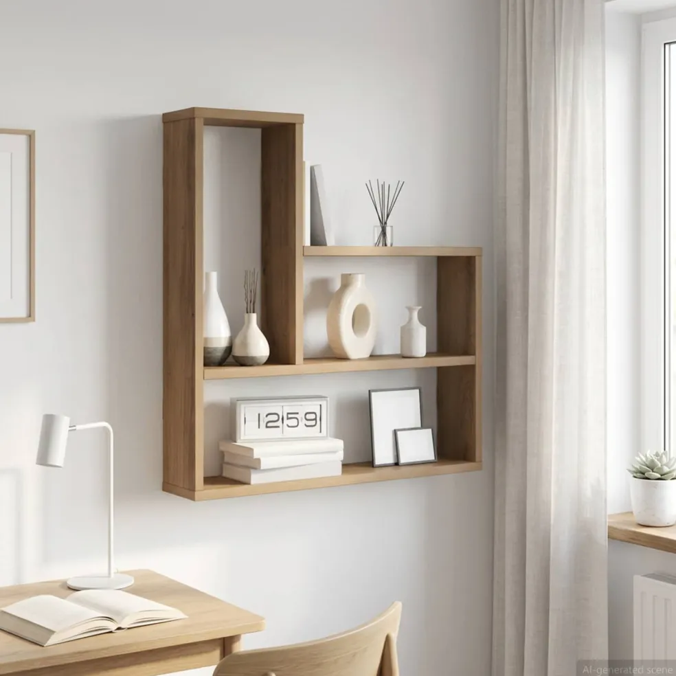 vidaXL Wandplank Artisanaal eiken 60 x 11 x 60 cm Bewerkt hout