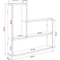 vidaXL Wandplank Artisanaal eiken 60 x 11 x 60 cm Bewerkt hout