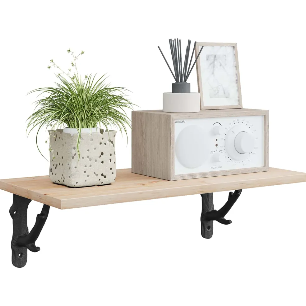 vidaXL Wandplankbeugels 2 st Zwart 10 x 10 x 3 cm Staal