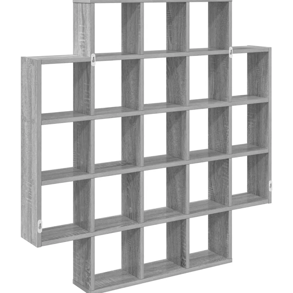vidaXL Wandplank Grijs Sonoma 100 x 13 x 100 cm Bewerkt hout