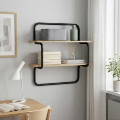 vidaXL Wandplank met 2 niveaus Sonoma Eiken 80 x 24,5 x 61 cm