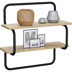 vidaXL Wandplank met 2 niveaus Sonoma Eiken 80 x 24,5 x 61 cm