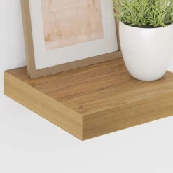 vidaXL Wandplank Muurmontage Bruin 23 x 23,5 x 3,8 cm Bewerkt hout