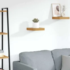 vidaXL Wandplank Muurmontage Bruin 23 x 23,5 x 3,8 cm Bewerkt hout