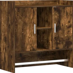 vidaXL Wandplank Muurmontage Gerookt eiken 80 x 36 x 80 cm