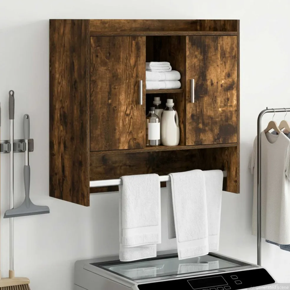 vidaXL Wandplank Muurmontage Gerookt eiken 80 x 36 x 80 cm
