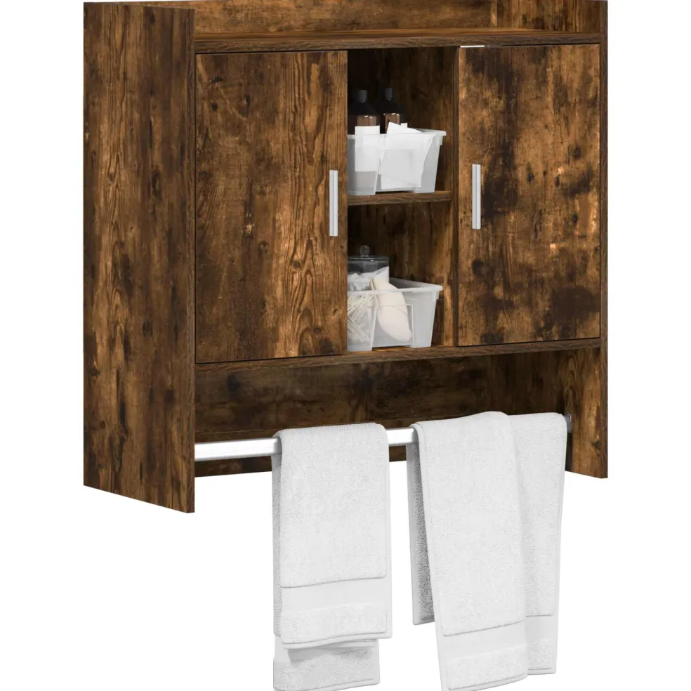 vidaXL Wandplank Muurmontage Gerookt eiken 80 x 36 x 80 cm