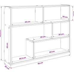 vidaXL Wandplank Muurmontage Zwart eiken 95 x 20 x 69,5 cm