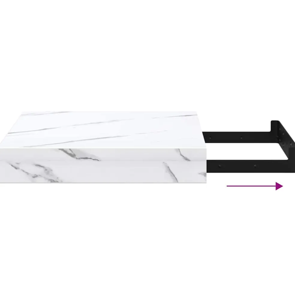 vidaXL Wandplank Muurmontage Wit Marmer 23 x 23,5 x 3,8 cm