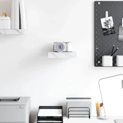 vidaXL Wandplank Muurmontage Wit Marmer 23 x 23,5 x 3,8 cm