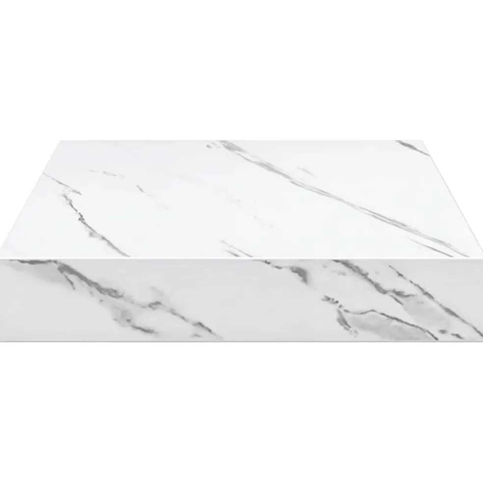 vidaXL Wandplank Muurmontage Wit Marmer 23 x 23,5 x 3,8 cm