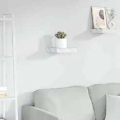vidaXL Wandplank Muurmontage Wit Marmer 23 x 23,5 x 3,8 cm