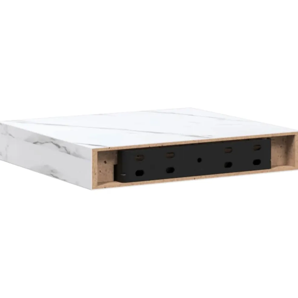 vidaXL Wandplank Muurmontage Wit Marmer 23 x 23,5 x 3,8 cm