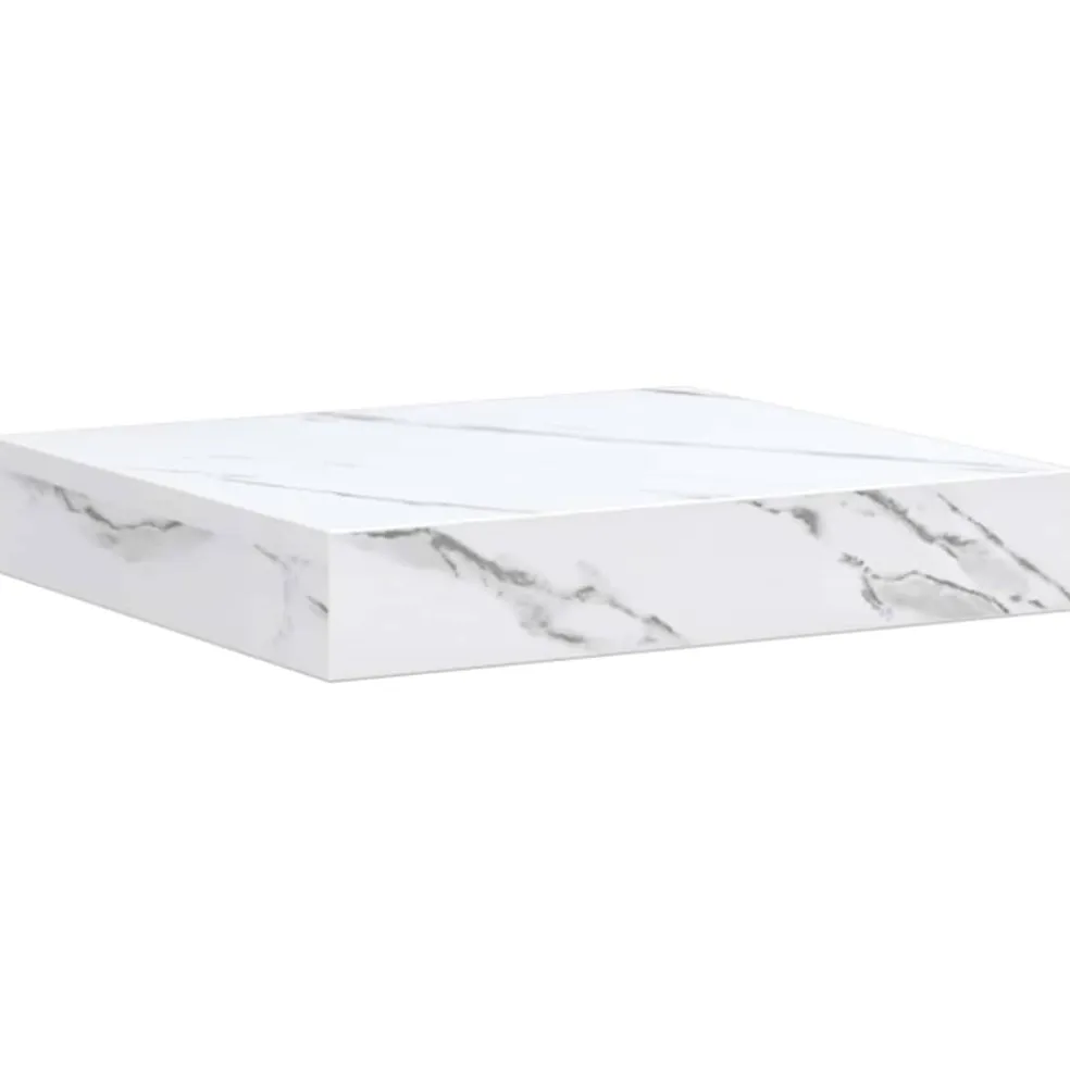 vidaXL Wandplank Muurmontage Wit Marmer 23 x 23,5 x 3,8 cm