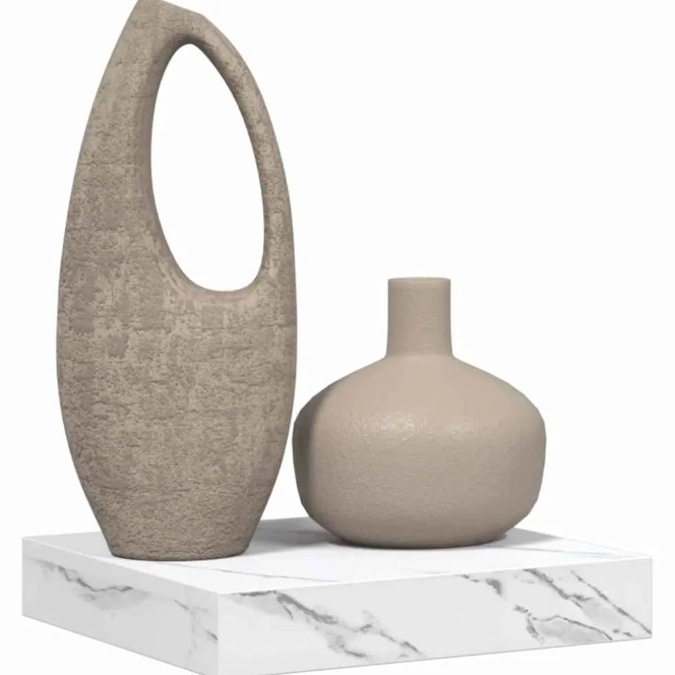 vidaXL Wandplank Muurmontage Wit Marmer 23 x 23,5 x 3,8 cm