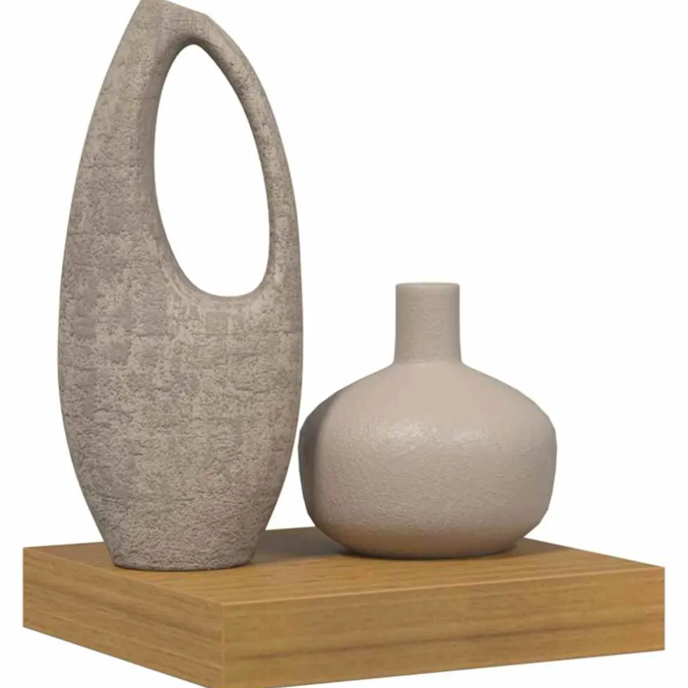 vidaXL Wandplank Muurmontage Beige 23 x 23,5 x 3,8 cm Bewerkt hout