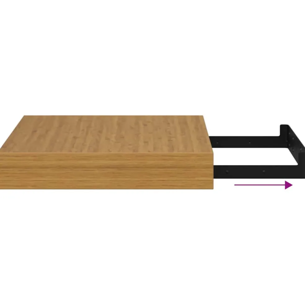vidaXL Wandplank Muurmontage Beige 23 x 23,5 x 3,8 cm Bewerkt hout