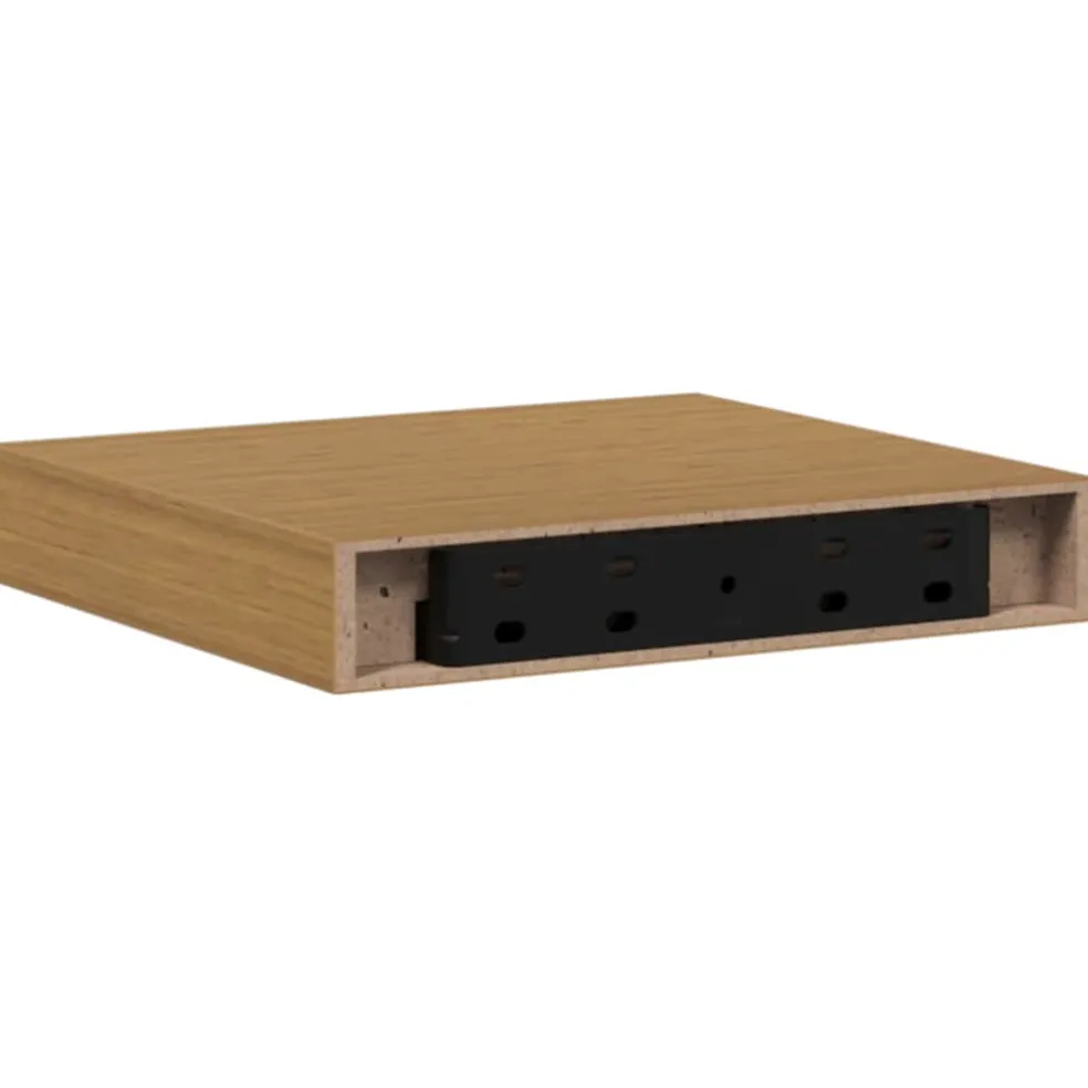 vidaXL Wandplank Muurmontage Beige 23 x 23,5 x 3,8 cm Bewerkt hout