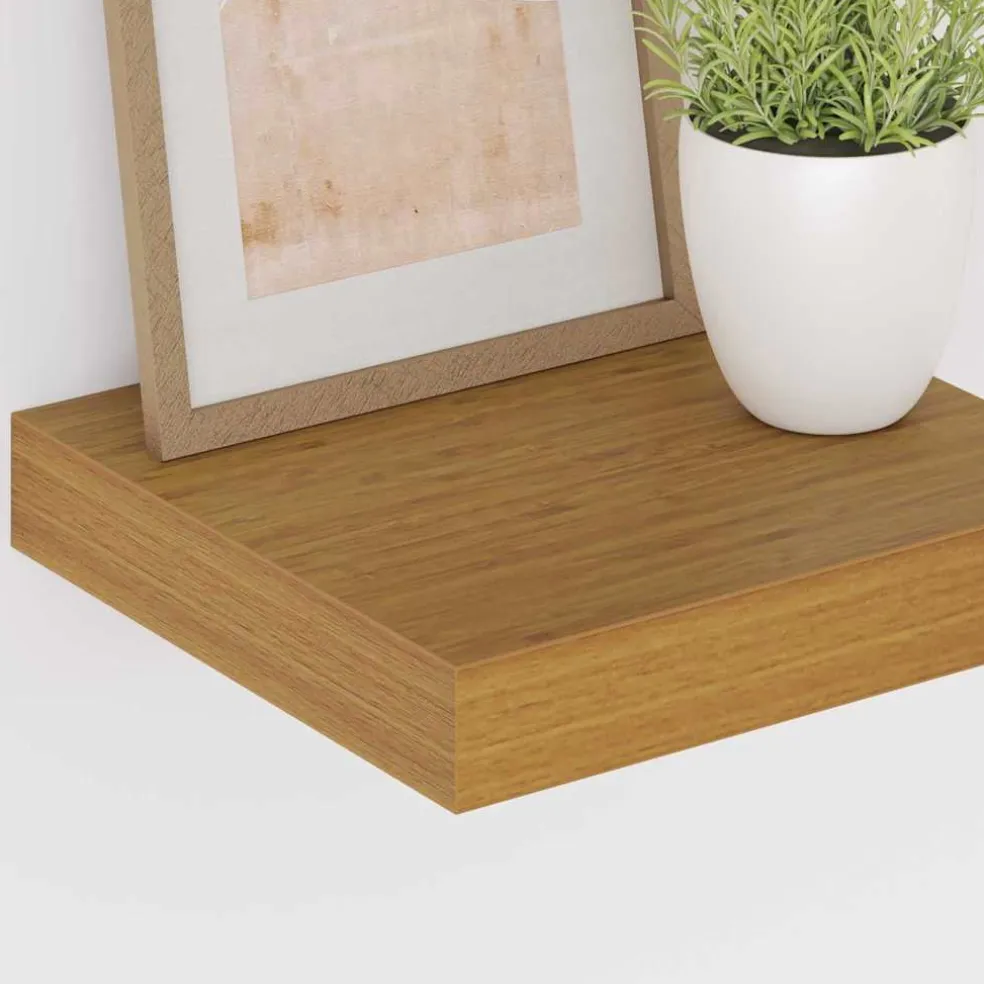 vidaXL Wandplank Muurmontage Beige 23 x 23,5 x 3,8 cm Bewerkt hout