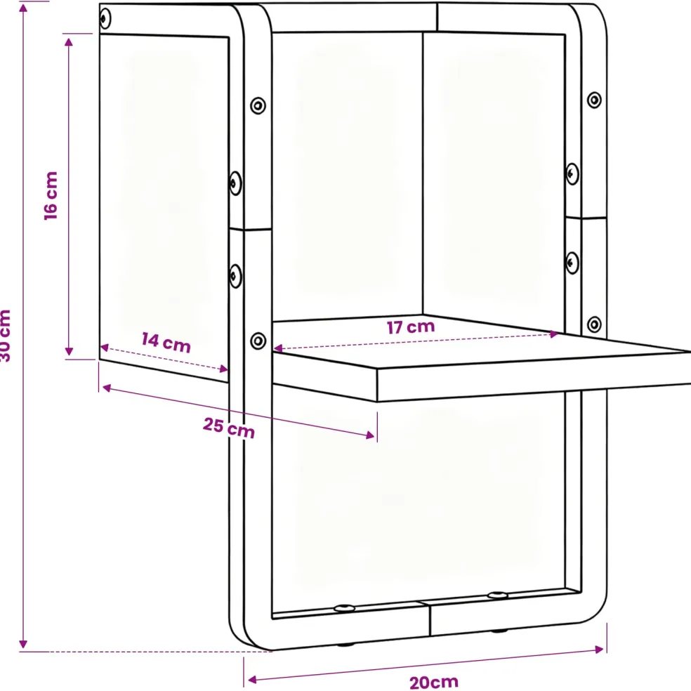 vidaXL Wandplank Muurmontage Ambachtelijk eiken 20 x 25 x 30 cm