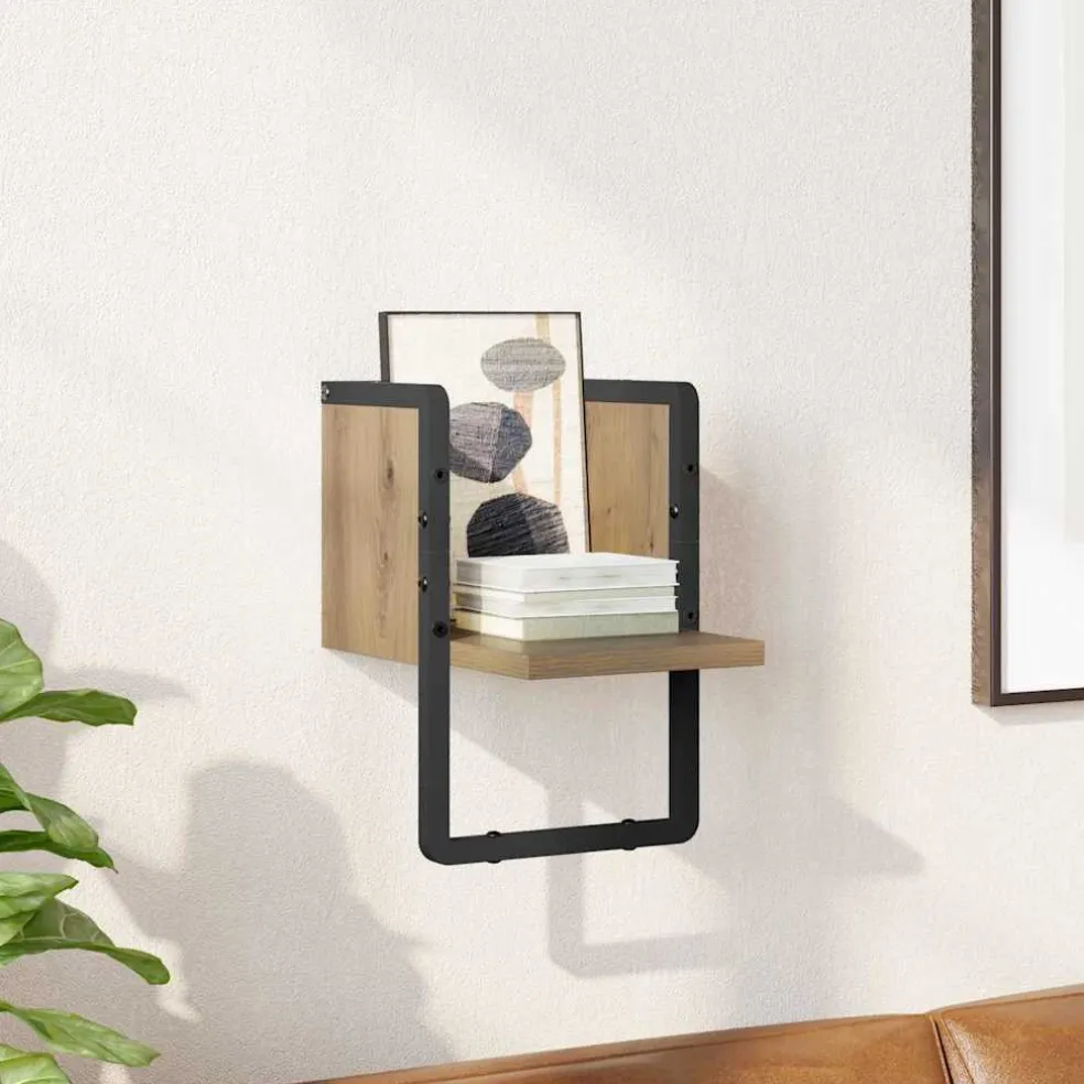 vidaXL Wandplank Muurmontage Ambachtelijk eiken 20 x 25 x 30 cm