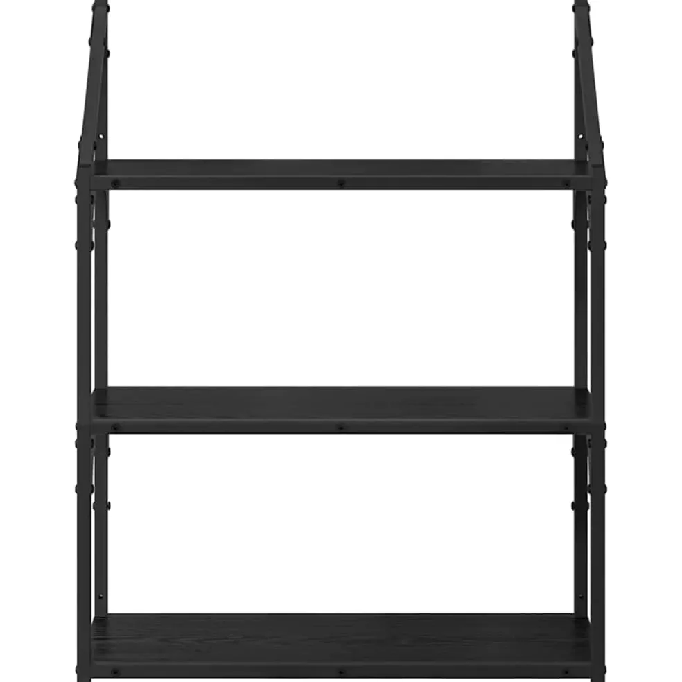 vidaXL Wandplank Muurmontage Zwart Eiken 60 x 21 x 78,5 cm